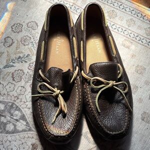 Cole Haan Dark Brown Leather driving Shoes with Tan Laces